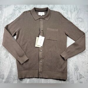Method Taupe Button-Up Cardigan